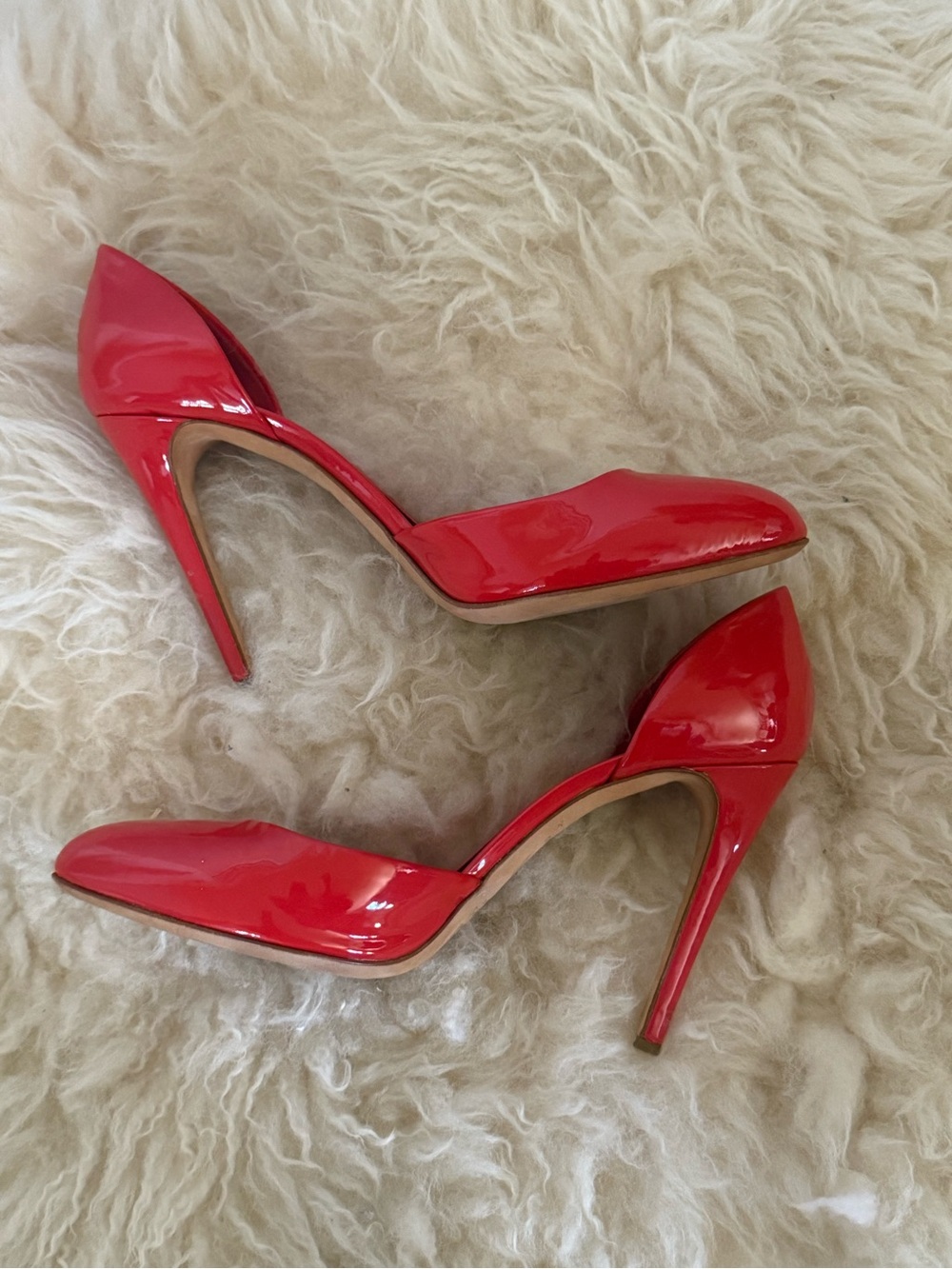 Miu Miu Red Patent D'Orsay High Heels